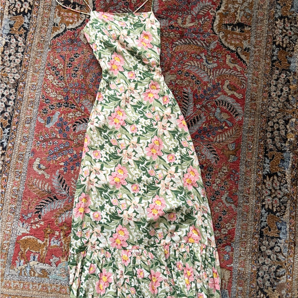 NWOT Floral Green Dress